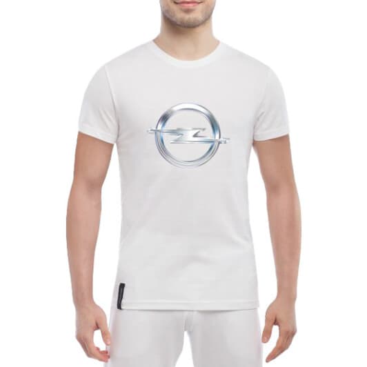 Футболка мужская Globuspioner классическая Opel Logo Silver белый спереди