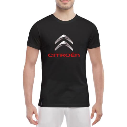 Футболка мужская Globuspioner классическая Citroen Big Logo Silver черный спереди