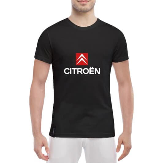Футболка чоловіча Globuspioner класична Citroen Big Logo чорна принт спереду