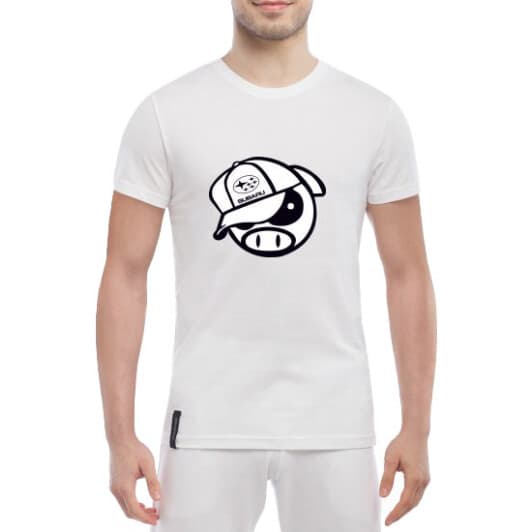 Футболка мужская Globuspioner классическая Subaru Pig белый спереди