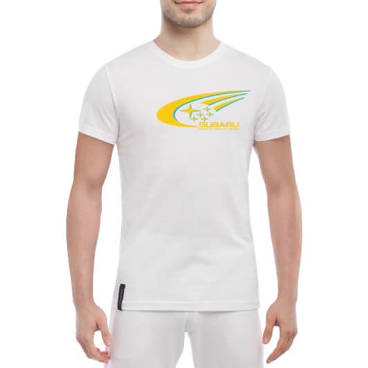 Футболка мужская Globuspioner классическая Subaru Rally Team белый спереди