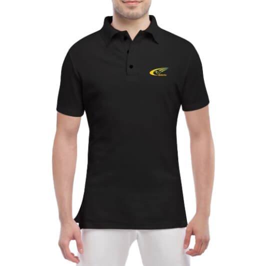 Футболка чоловіча Globuspioner поло Subaru Rally Team чорна принт спереду