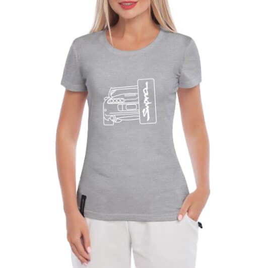Футболка жіноча Globuspioner класична Supra Toyota сіра принт спереду