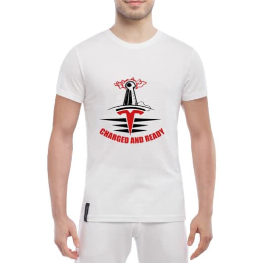 Футболка чоловіча Globuspioner класична Tesla Ready біла принт спереду