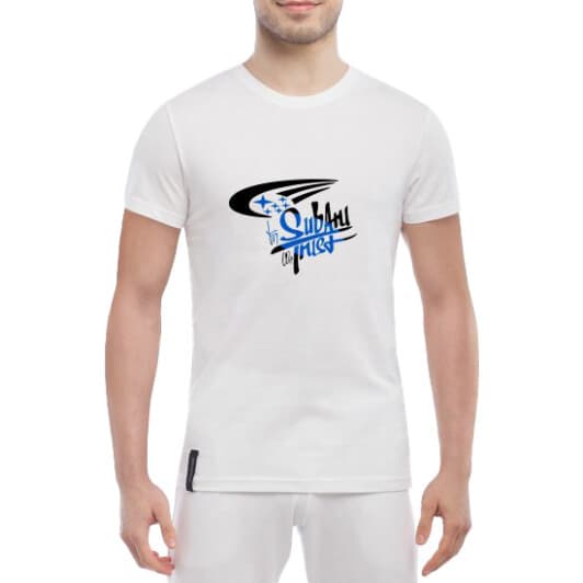 Футболка чоловіча Globuspioner класична In Subaru We Trust біла принт спереду