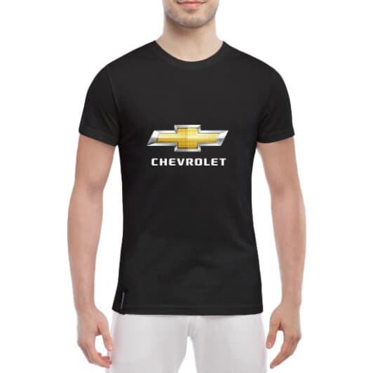 Футболка чоловіча Globuspioner класична Chevrolet Logo чорна принт спереду
