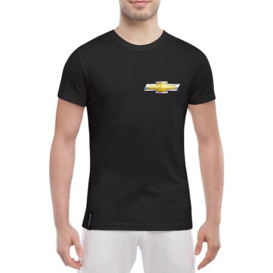 Футболка чоловіча Globuspioner класична Chevrolet Mini Sign чорна принт спереду