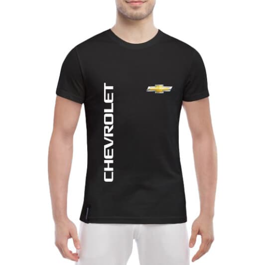 Футболка мужская Globuspioner классическая Chevrolet Logo Vertical черный спереди