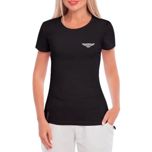 Футболка жіноча Globuspioner класична Bentley чорна принт спереду
