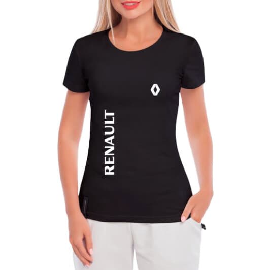 Футболка женская Globuspioner классическая Renault F1 черная принт спереди