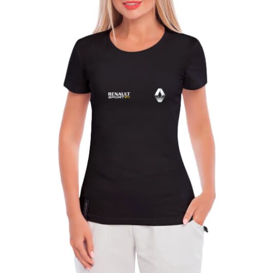 Футболка жіноча Globuspioner класична Renault Sport F1 чорна принт спереду