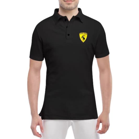 Футболка чоловіча Globuspioner поло Volvo Logo Moose чорна принт спереду