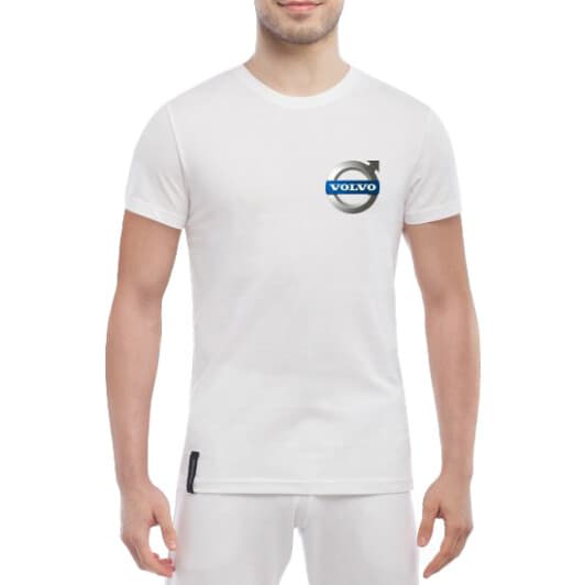 Футболка чоловіча Globuspioner класична Volvo Mini Logo біла принт спереду