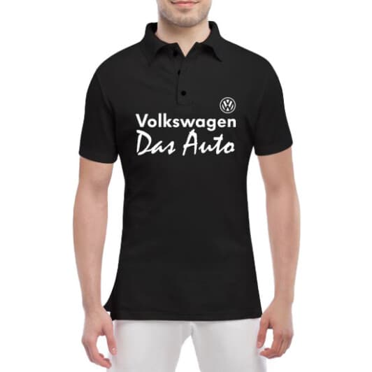 Футболка мужская Globuspioner поло Volkswagen Slogan черный спереди