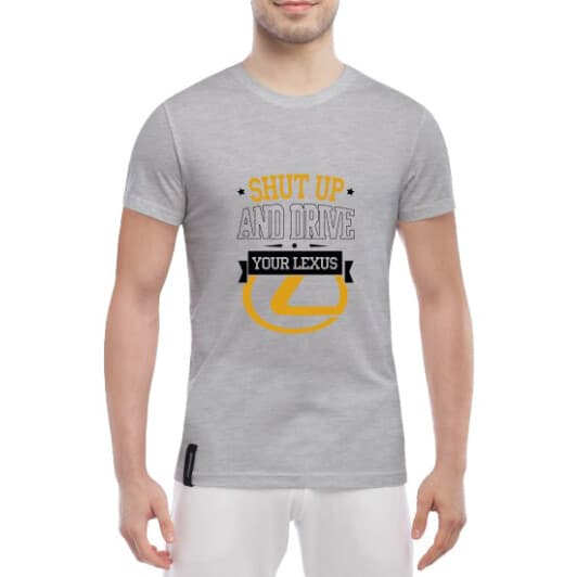 Футболка чоловіча Globuspioner класична Your Lexus сіра принт спереду