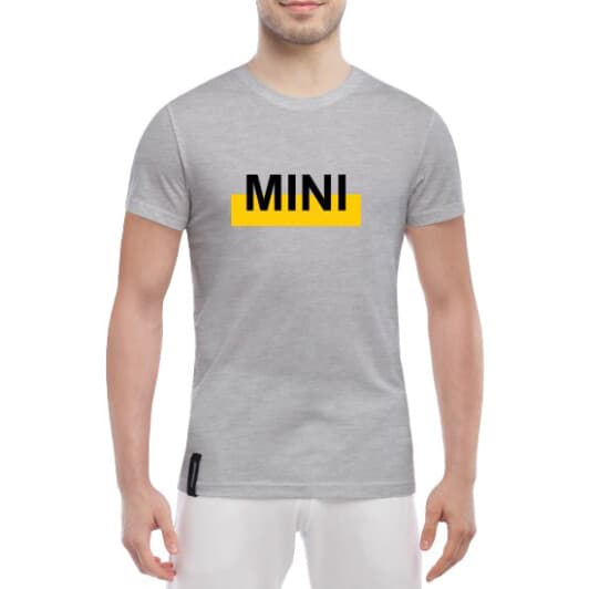 Футболка мужская Globuspioner классическая Mini Cooper Yellow серый спереди
