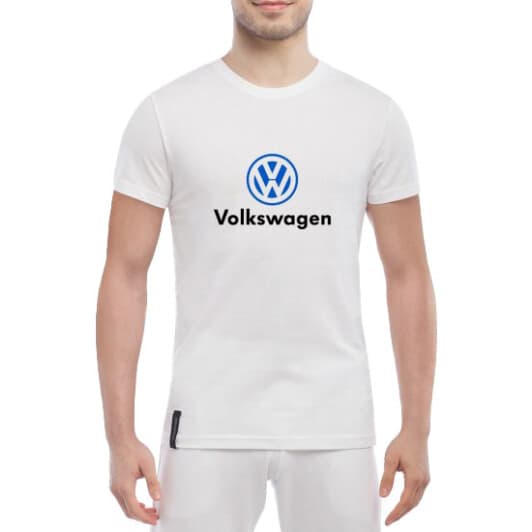 Футболка чоловіча Globuspioner класична Volkswagen Big Logo біла принт спереду