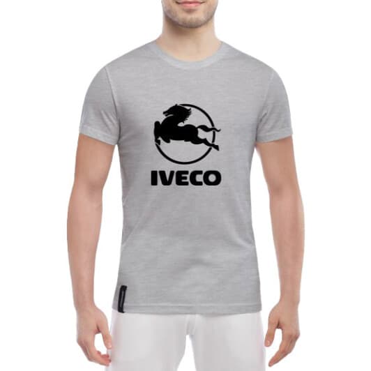 Футболка мужская Globuspioner классическая Iveco серый спереди
