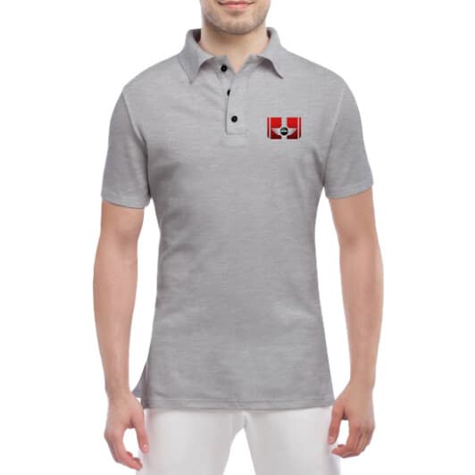 Футболка мужская Globuspioner поло Mini Cooper Big Logo Red серый спереди