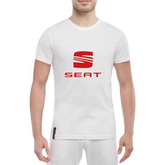 Футболка мужская Globuspioner классическая Seat Big Logo белый спереди