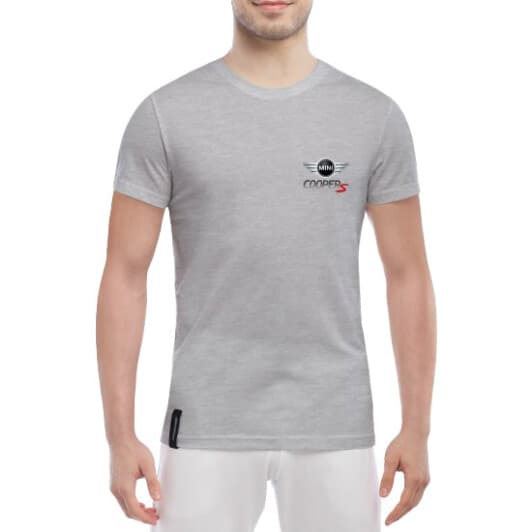 Футболка чоловіча Globuspioner класична Mini Cooper S Mini Logo сіра принт спереду
