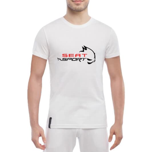 Футболка мужская Globuspioner классическая Seat Sport белый спереди