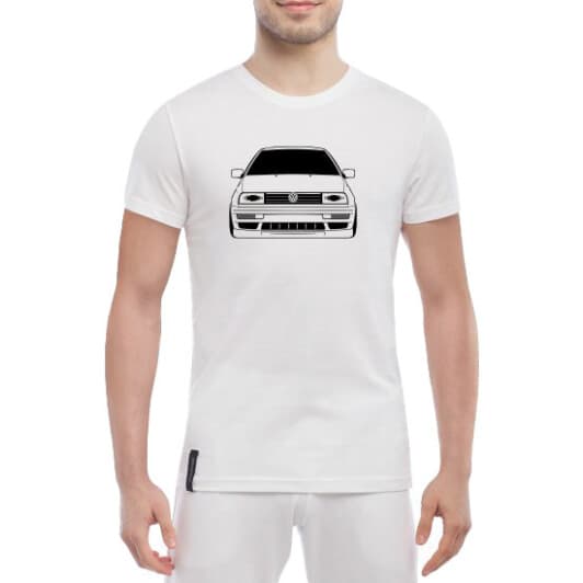 Футболка мужская Globuspioner классическая Volkswagen Jetta A3 белый спереди