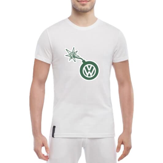Футболка мужская Globuspioner классическая Volkswagen Mini Bomb белый спереди