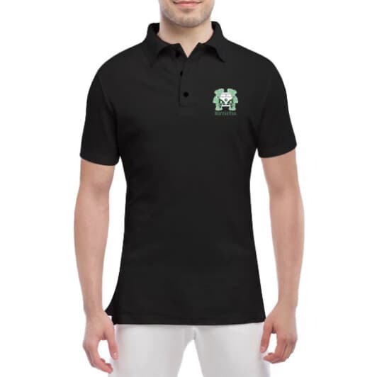 Футболка чоловіча Globuspioner поло Volkswagen Hippie Van чорна принт спереду