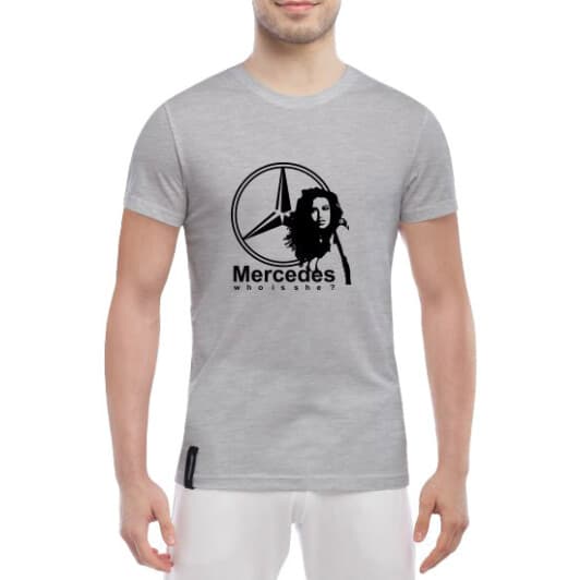 Футболка мужская Globuspioner классическая Mercedes Who is She серый спереди