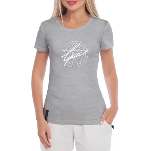 Футболка женская Globuspioner классическая Volkswagen Karmann Ghia серая принт спереди