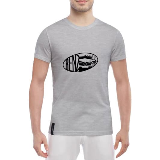 Футболка мужская Globuspioner классическая Mercedes-Benz SL300 серый спереди