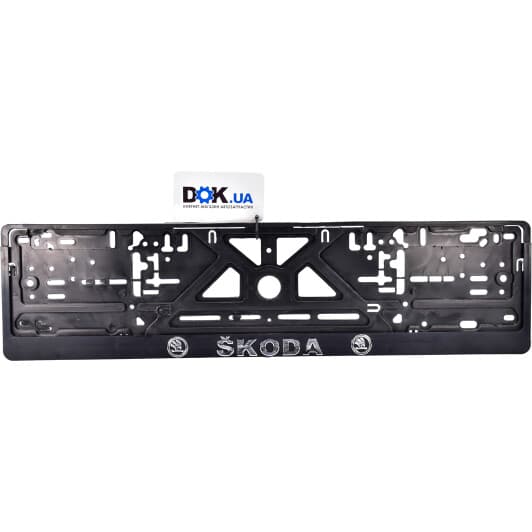 Комплект рамок номерного знака Poputchik 24-015 черный Skoda