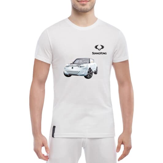 Футболка мужская Globuspioner классическая SsangYong Car белый спереди