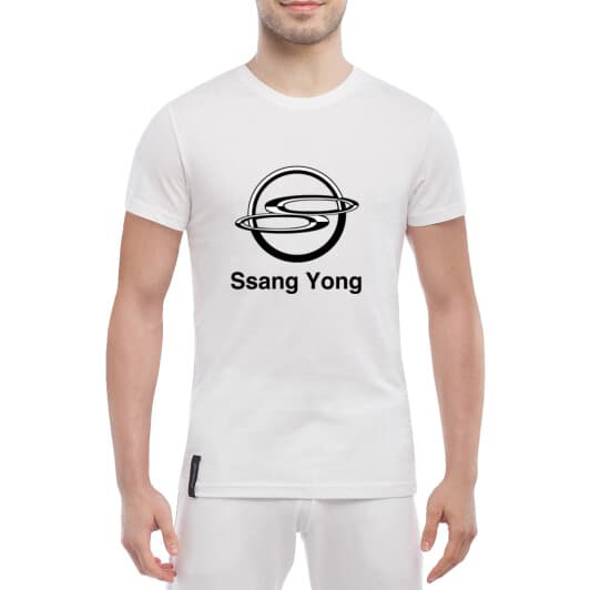Футболка мужская Globuspioner классическая SsangYong Old Logo белый спереди