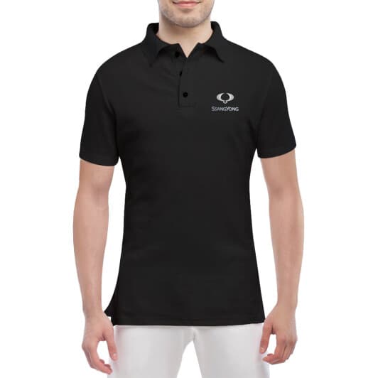 Футболка мужская Globuspioner поло SsangYong Logo черный спереди