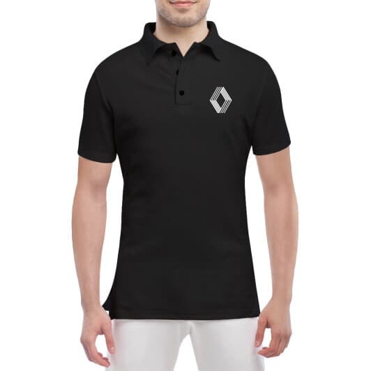 Футболка чоловіча Globuspioner поло Renault Big Logo чорна принт спереду
