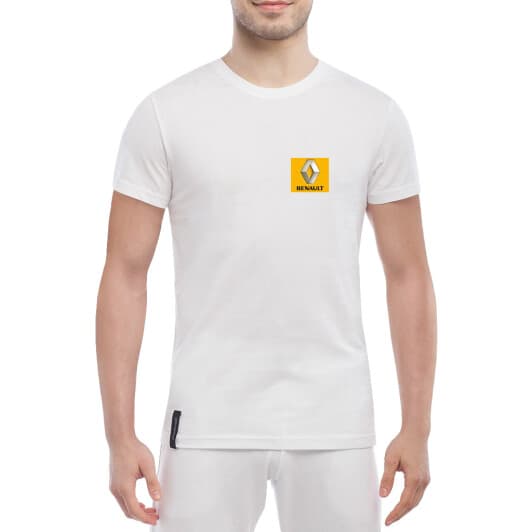 Футболка мужская Globuspioner классическая Renault Mini Logo Yellow белый спереди