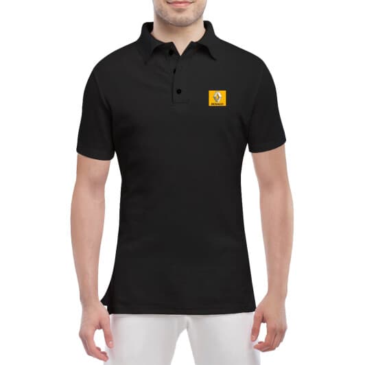 Футболка мужская Globuspioner поло Renault Mini Logo Yellow черный спереди