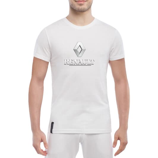 Футболка мужская Globuspioner классическая Renault Logo Silver белый спереди