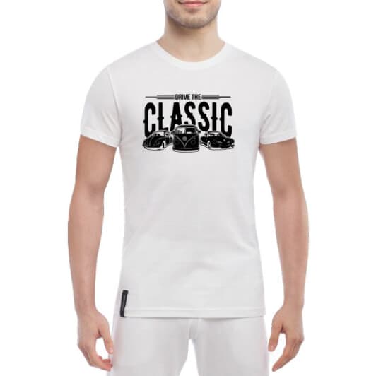 Футболка мужская Globuspioner классическая Volkswagen Drive the Classic белый спереди