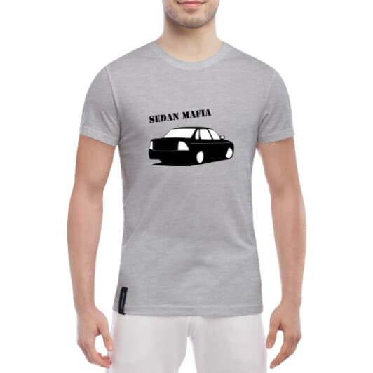 Футболка чоловіча Globuspioner класична Lada Sedan Mafia сіра принт спереду