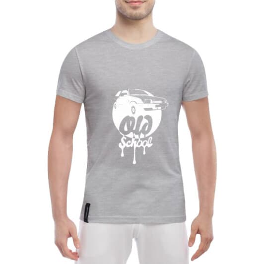 Футболка чоловіча Globuspioner класична Lada Old School сіра принт спереду