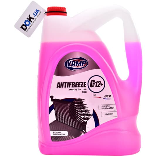 VAMP G12+ красный -38 °C, 10 л (5171) готовый антифриз