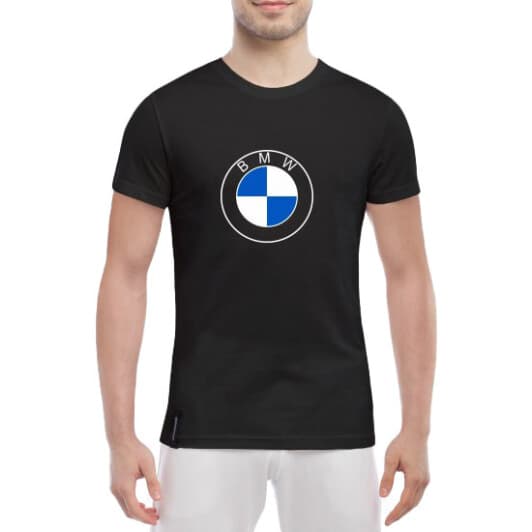 Футболка чоловіча Globuspioner класична BMW Big Logo Classic чорна принт спереду