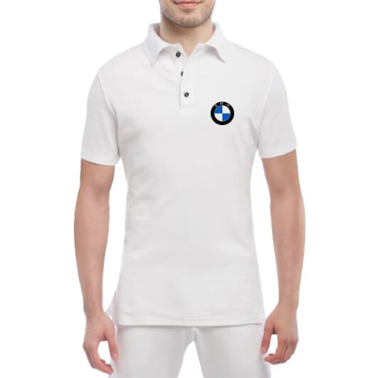 Футболка мужская Globuspioner поло BMW Big Logo Classic белый спереди