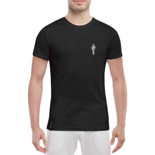 Футболка мужская Globuspioner классическая BMW Mini Logo Key черный спереди