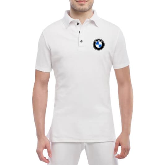 Футболка чоловіча Globuspioner поло BMW Big Logo Classic v2 біла принт спереду
