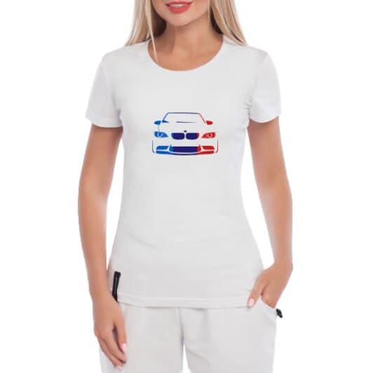 Футболка женская Globuspioner классическая BMW M4 Art белая принт спереди