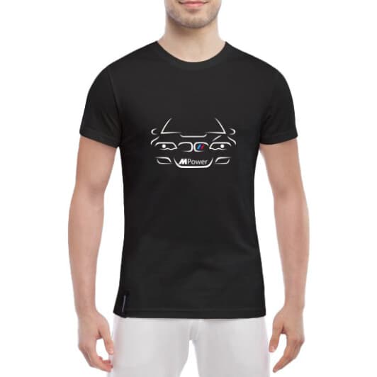 Футболка чоловіча Globuspioner класична BMW MPower Art чорна принт спереду